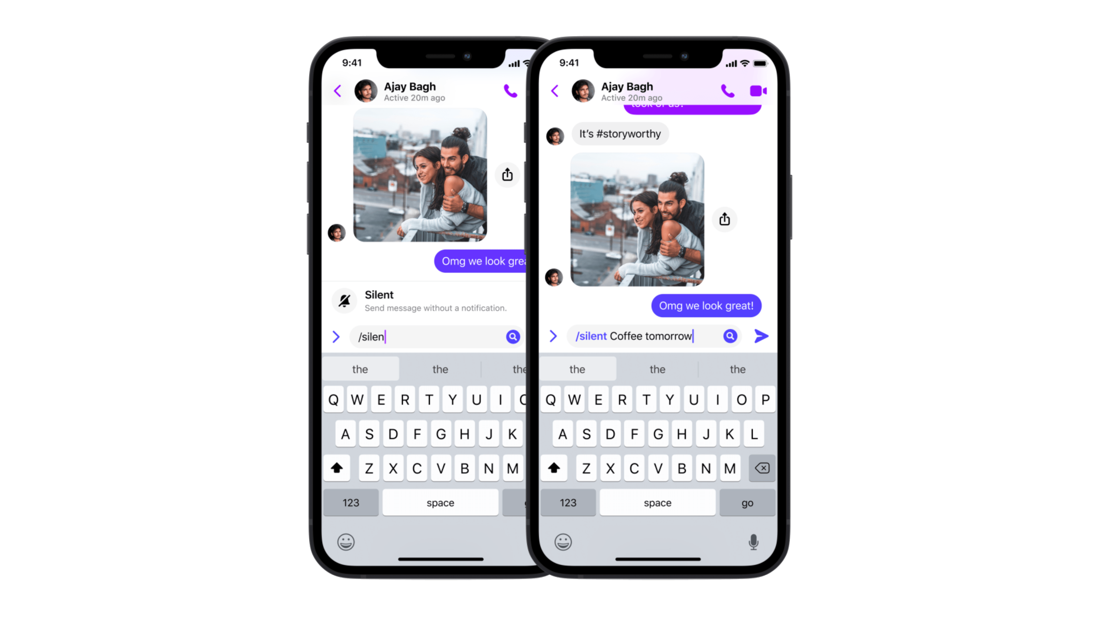 meta messenger shortcut command silent message