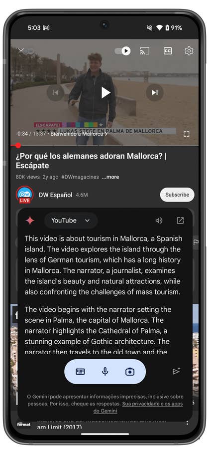 Comment utiliser Gemini pour résumer des vidéos YouTube