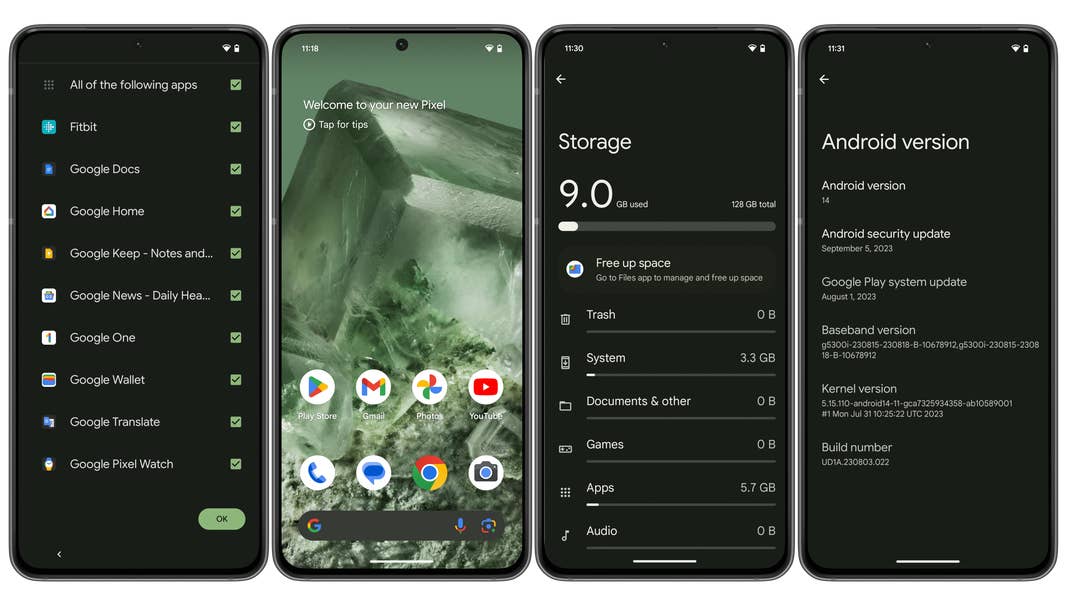 Google Pixel 8 logiciel