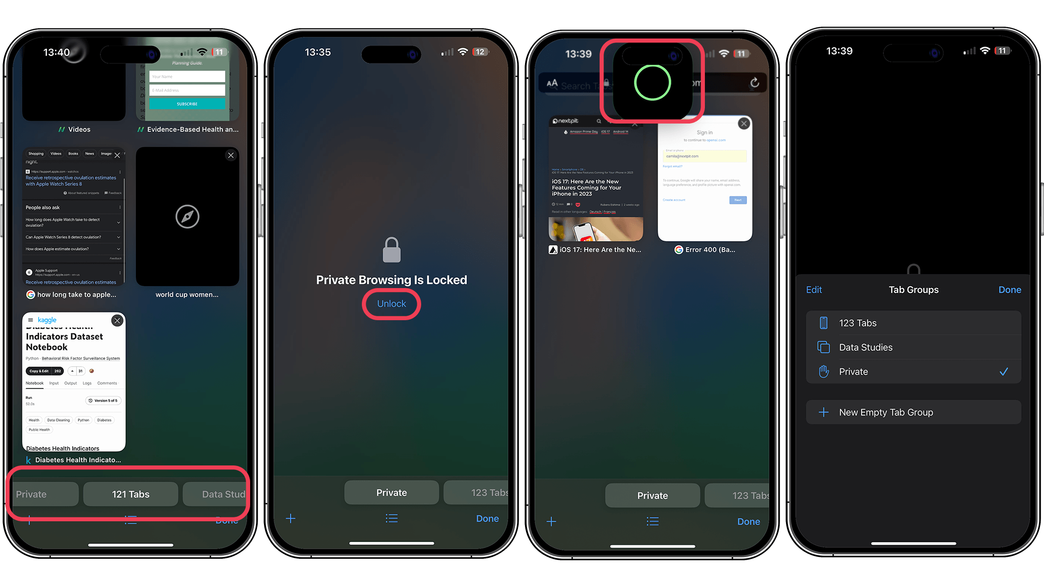 Captures d'écran iOS 17
