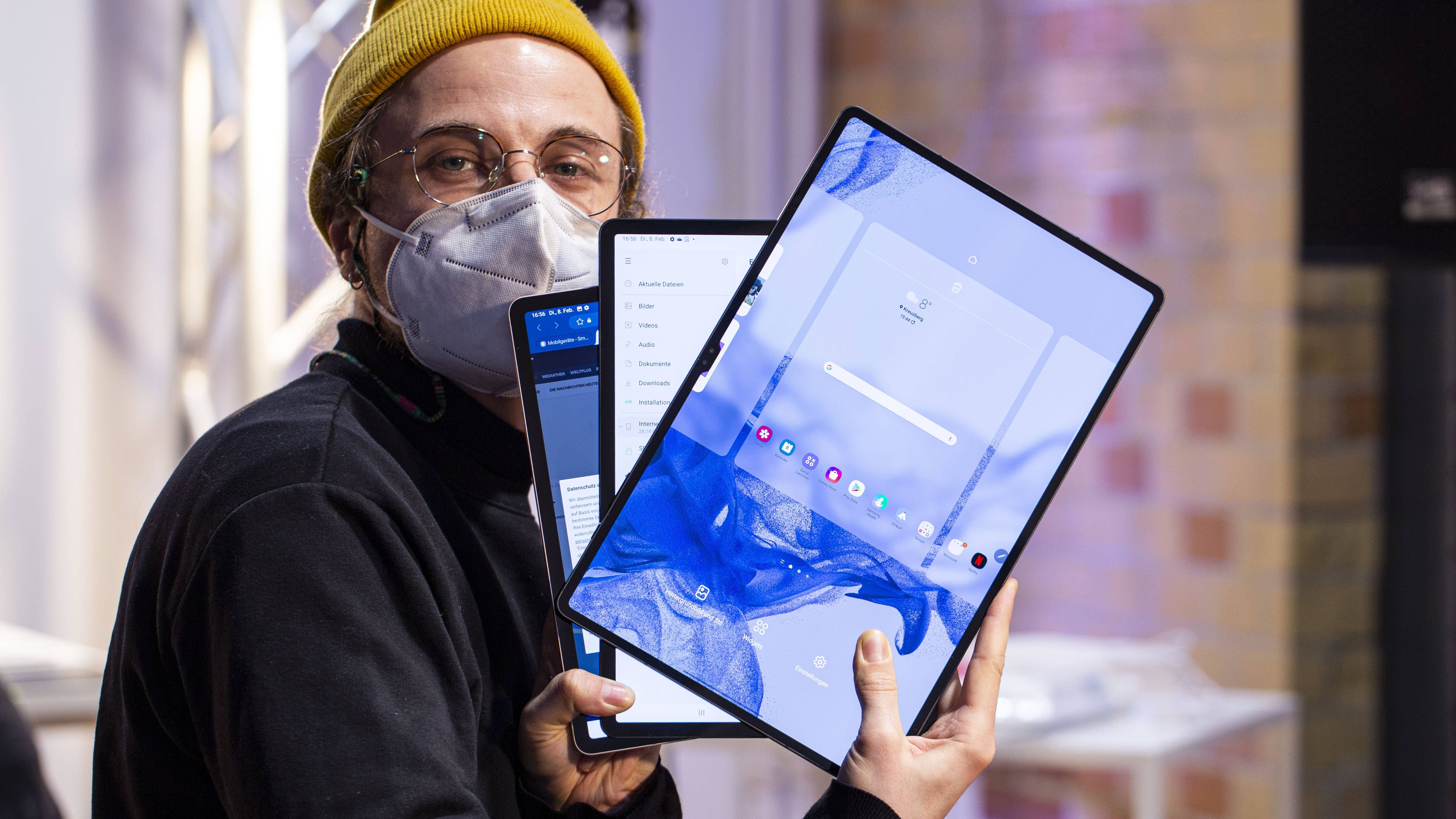 Comparaison des tailles des Galaxy Tab S8, S8+ et S8 Ultra