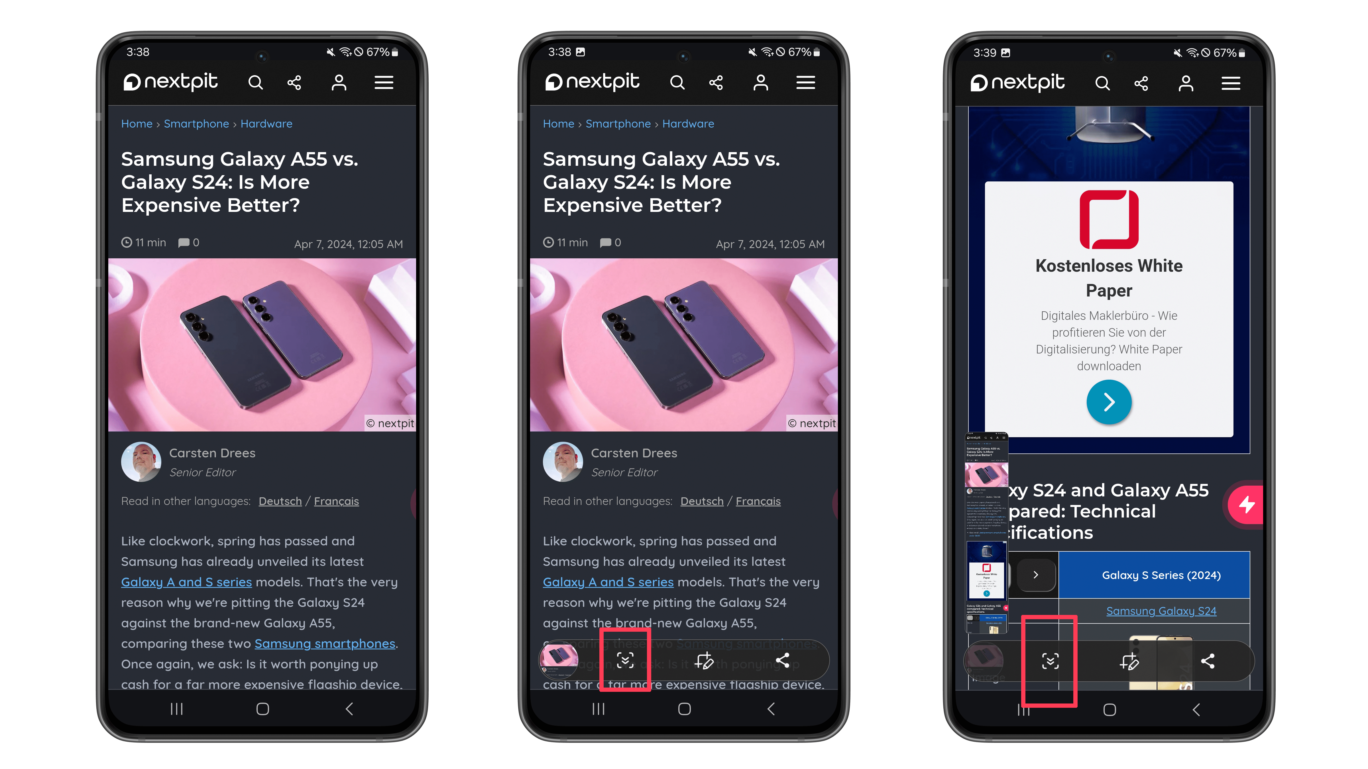 Capture d'écran One UI
