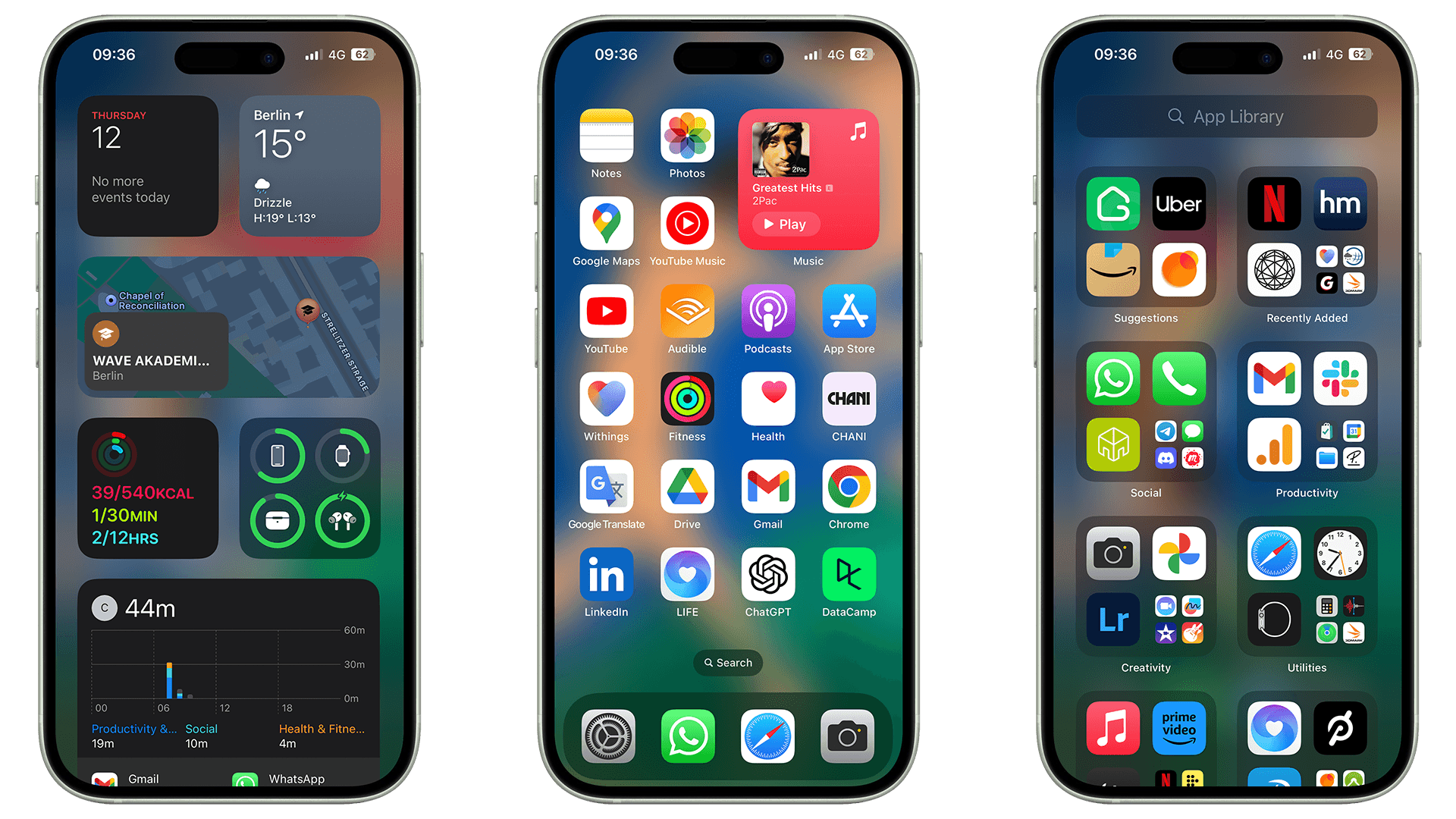 Captures d'écran d'iOS 17 sur l'iPhone 15 d'Apple