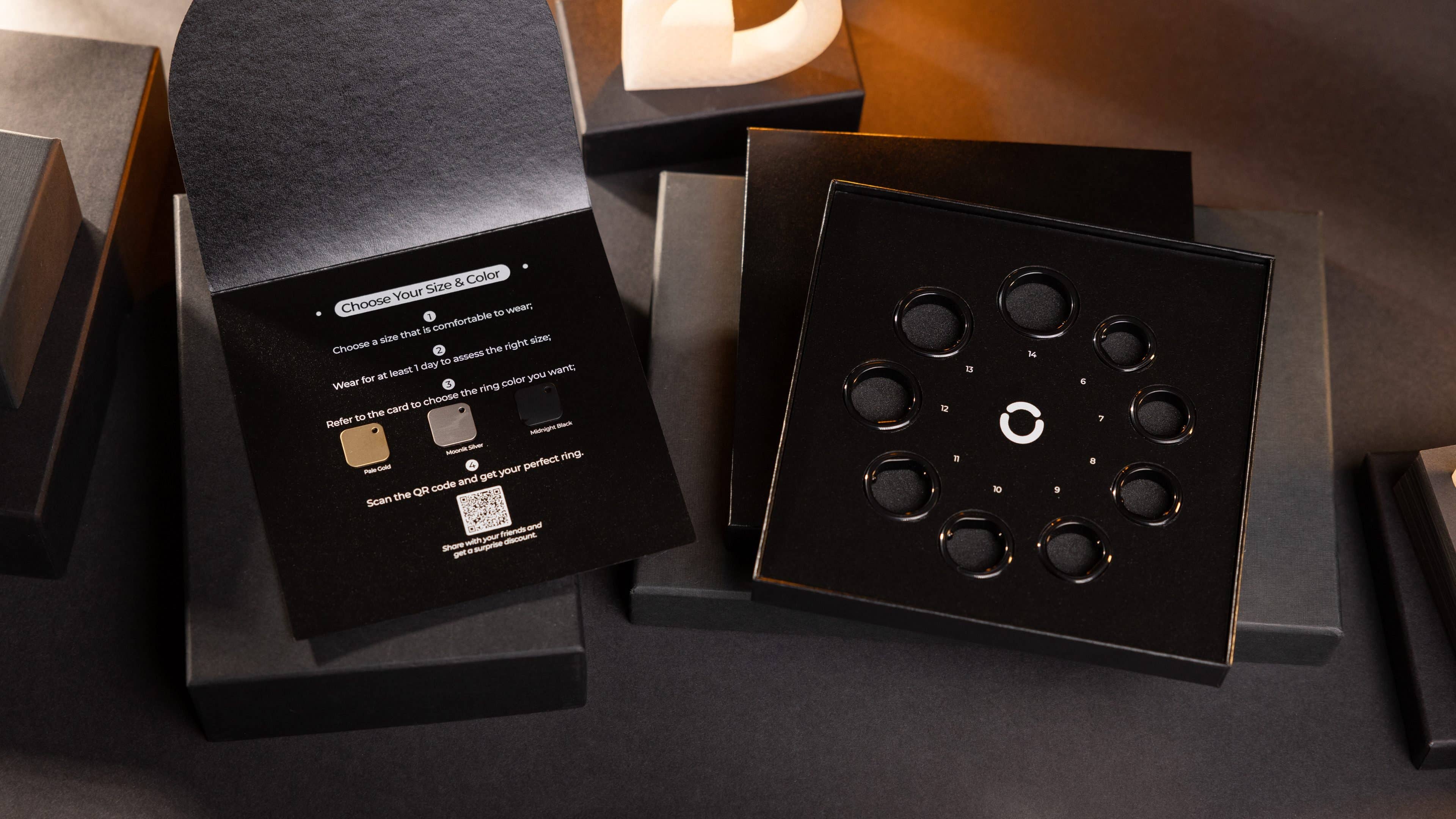 Le kit de taille de la RingConn Smart Ring