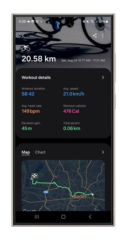 Captures du0027écran des mesures multisports de la Galaxy Watch Ultra