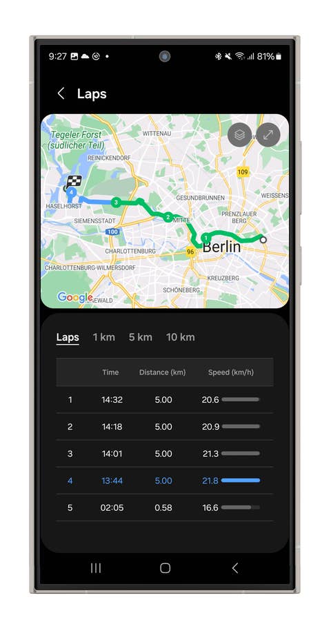 Captures du0027écran du mode Cyclisme de la Galaxy Watch Ultra.