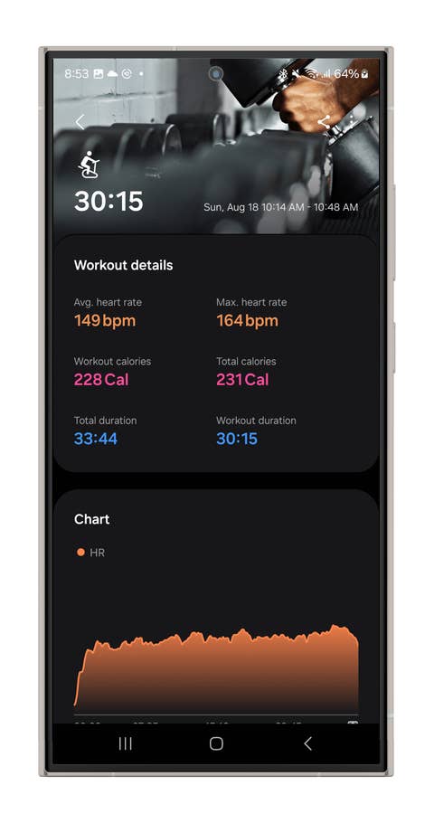 Captures du0027écran des mesures multisports de la Galaxy Watch Ultra