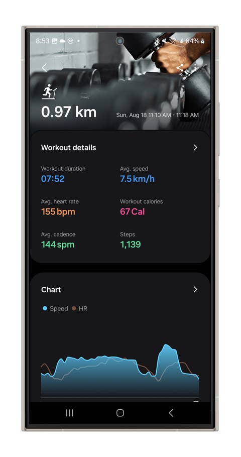 Captures du0027écran des mesures multisports de la Galaxy Watch Ultra