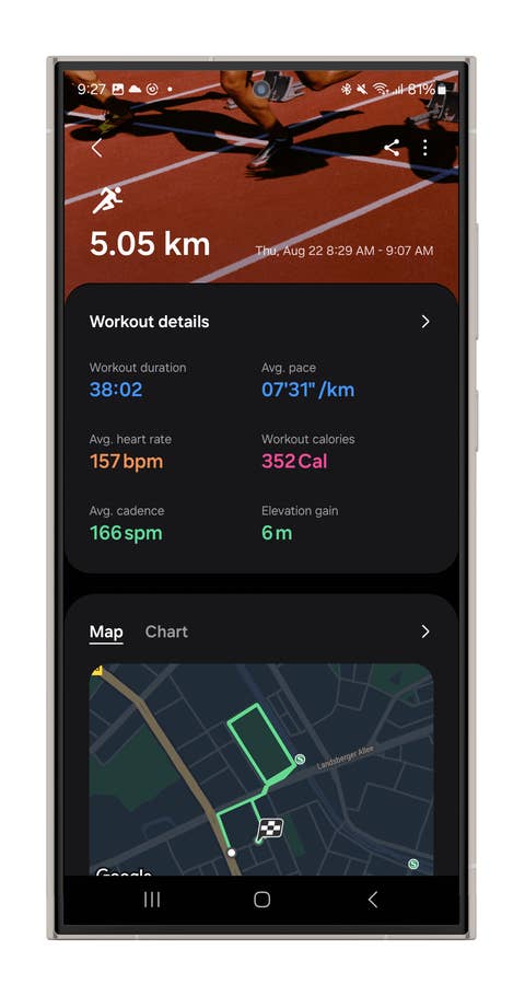 Captures du0027écran du mode Running de la Galaxy Watch Ultra