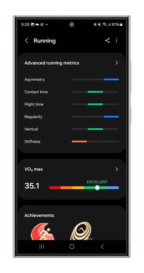 Captures du0027écran du mode Running de la Galaxy Watch Ultra