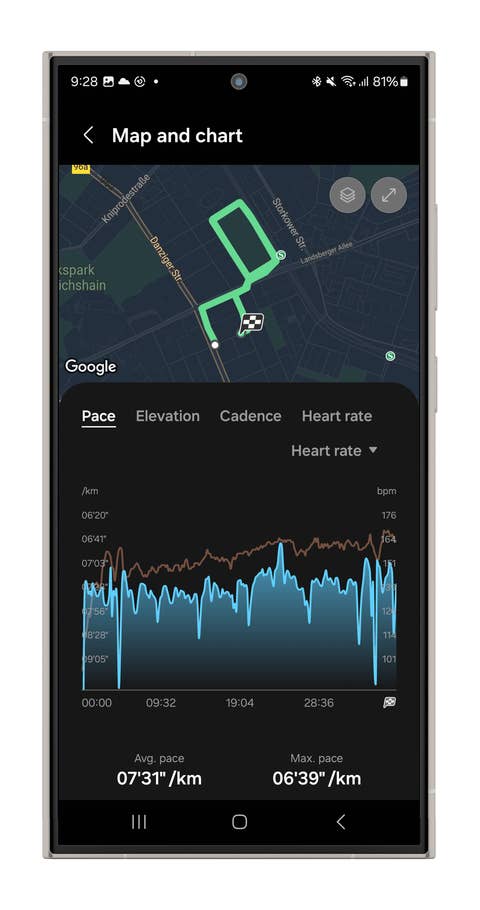 Captures du0027écran du mode Running de la Galaxy Watch Ultra