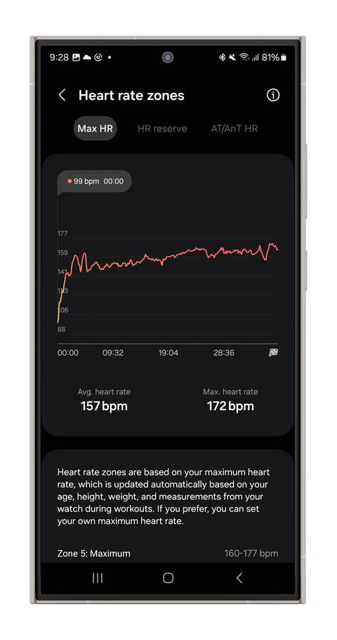Captures du0027écran du mode Running de la Galaxy Watch Ultra