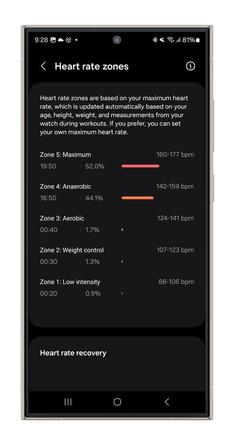 Captures du0027écran du mode Running de la Galaxy Watch Ultra