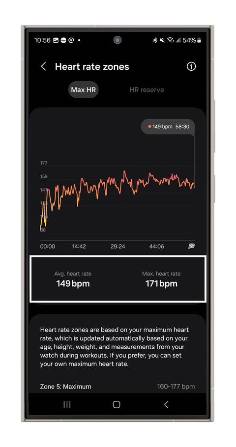 Captures du0027écran de lu0027application Samsung Galaxy Watch Ultra Health