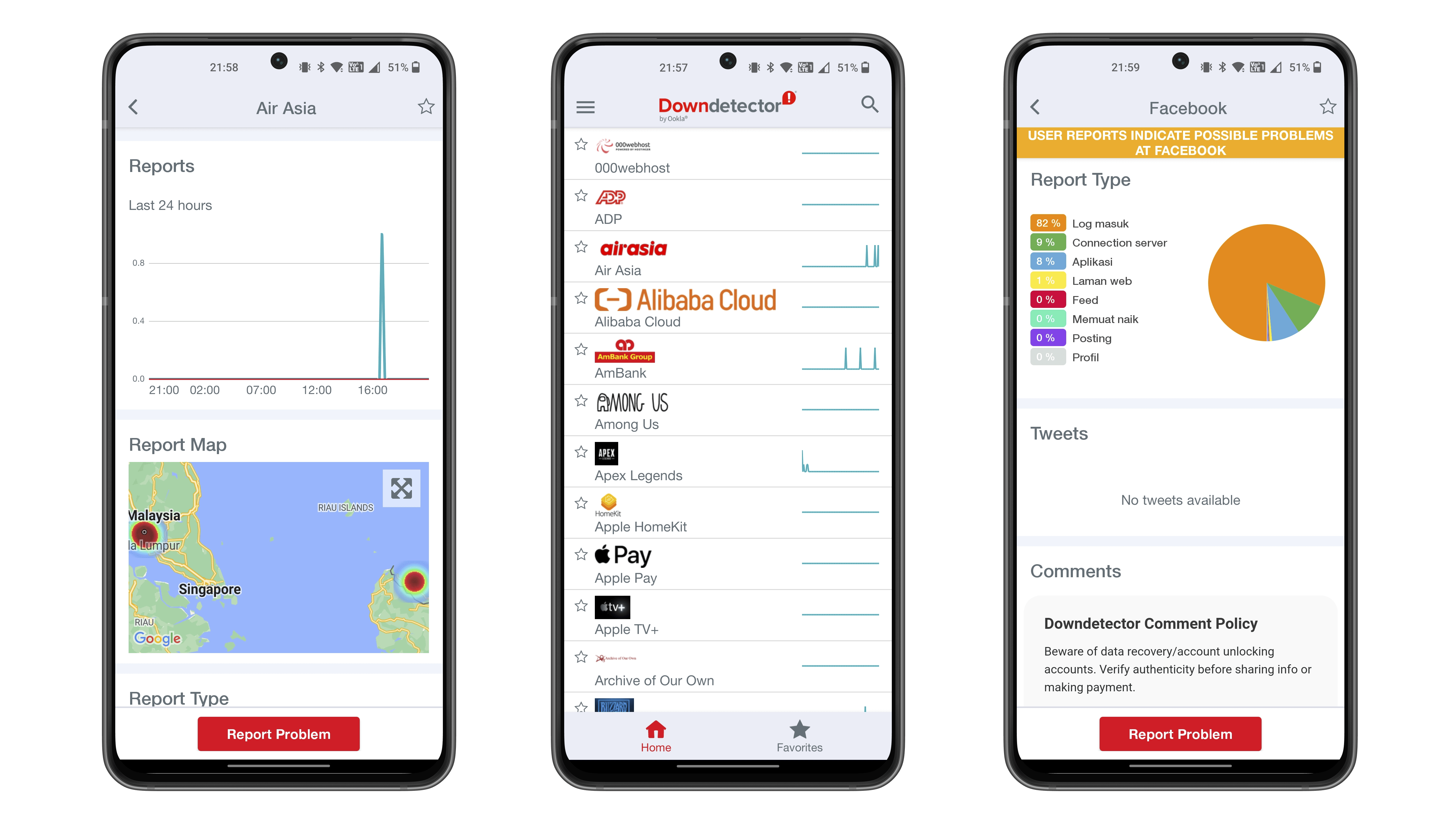 Top 5 apps - Downdetector screenshots