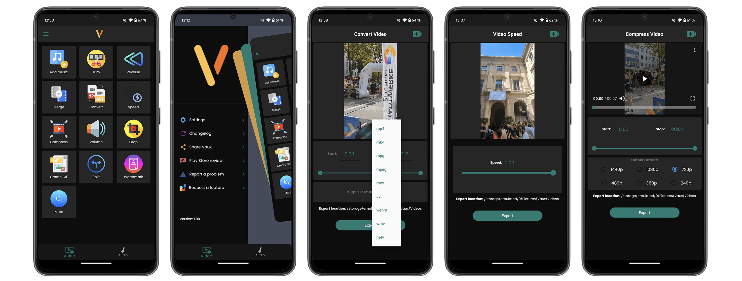 Captures d'écran de l'application Vaux