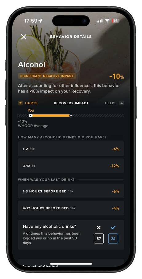 Détails de lu0027impact de la consommation du0027alcool sur la récupération, avec des effets négatifs.