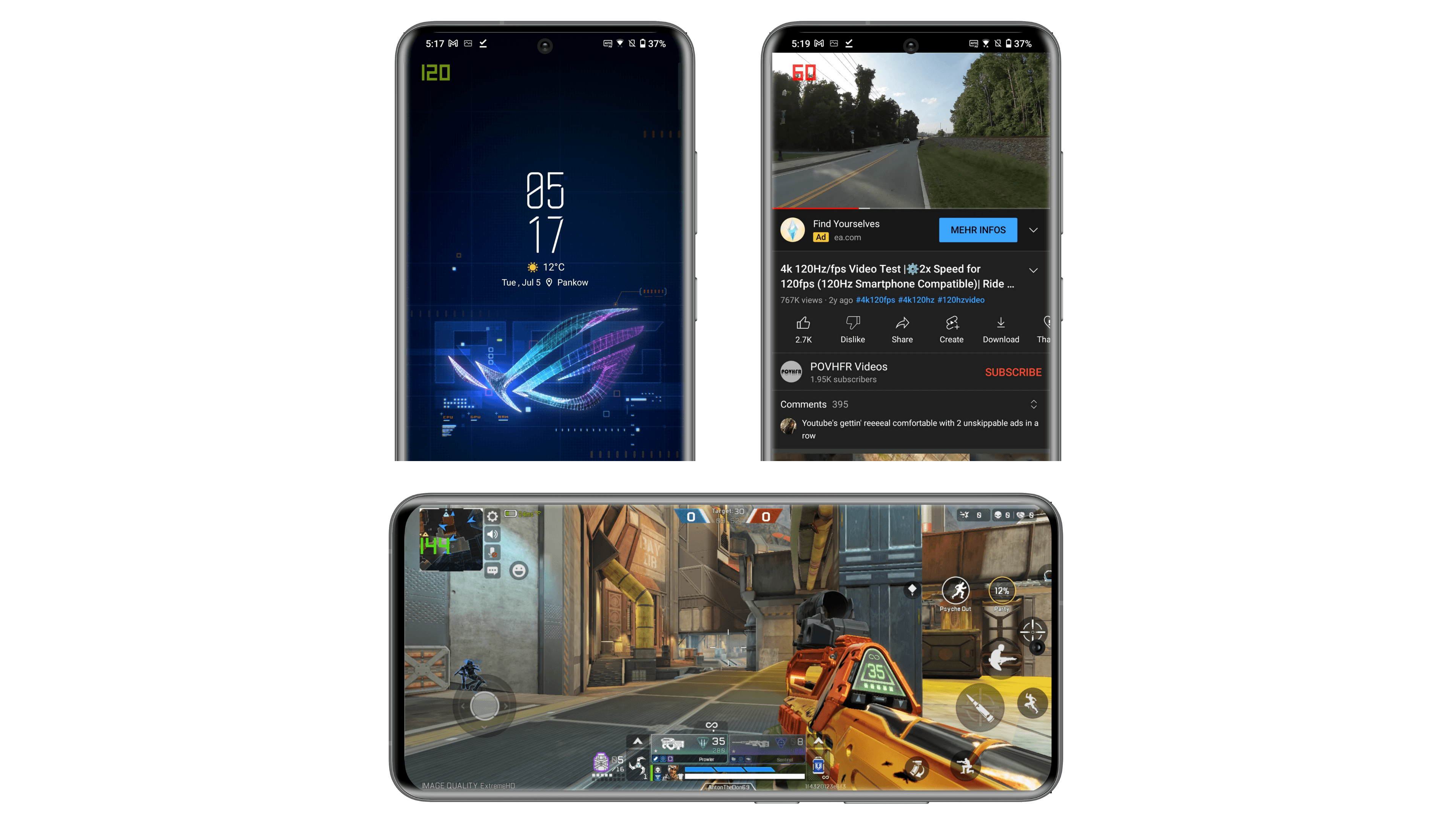 Asus ROG Phone 6 Pro ecran taux de rafraichissement