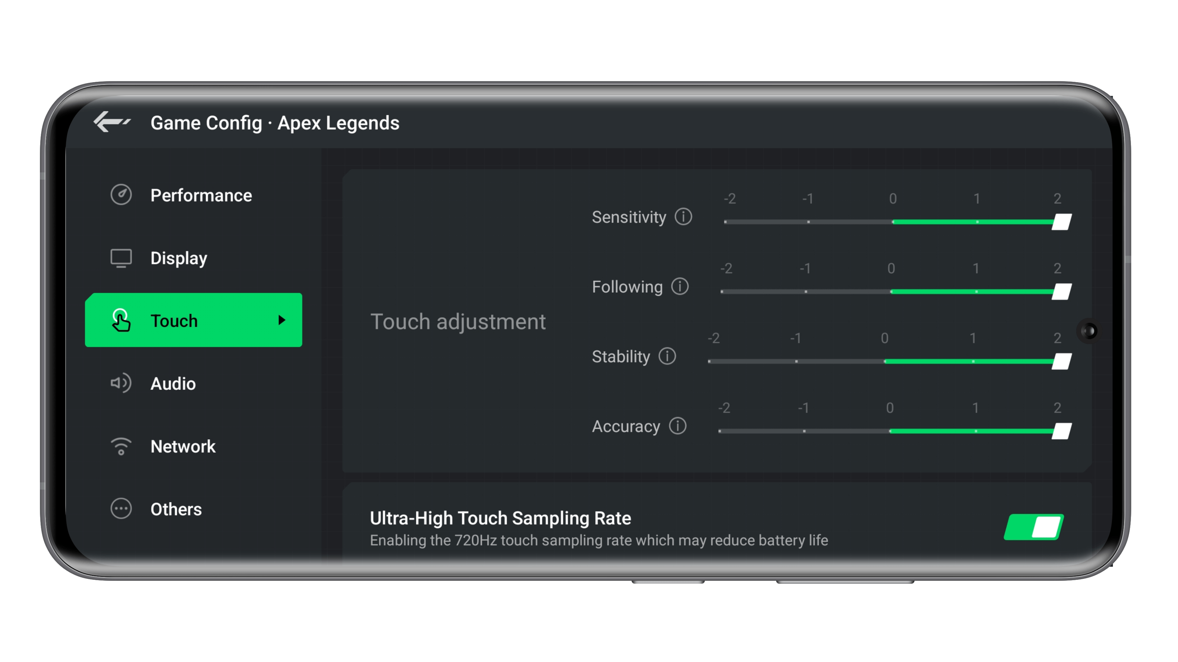 Black Shark 5 Pro ecran sensibilite tactile
