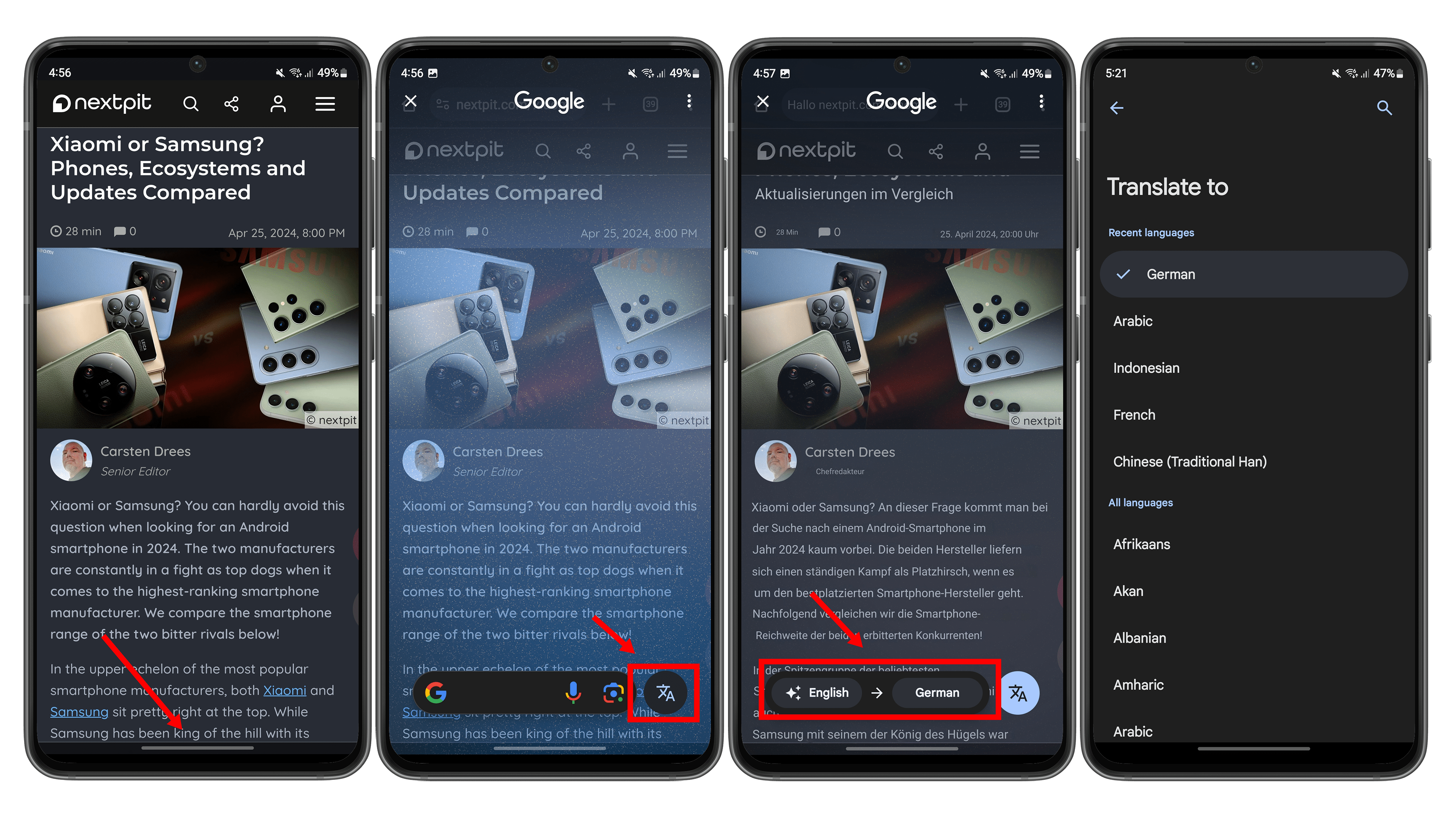 Circle to Search Instant Translation