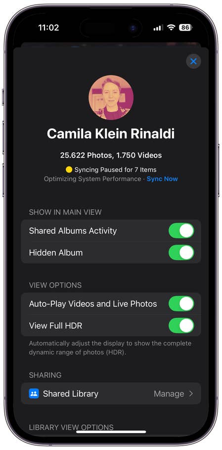Captures du0027écran de lu0027interface utilisateur de lu0027application Photos sur iOS 18