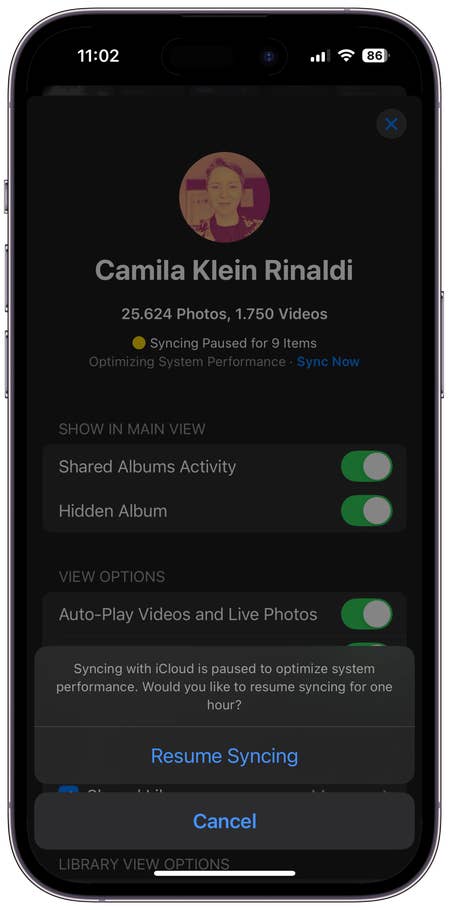 Captures du0027écran de lu0027interface utilisateur de lu0027application Photos sur iOS 18