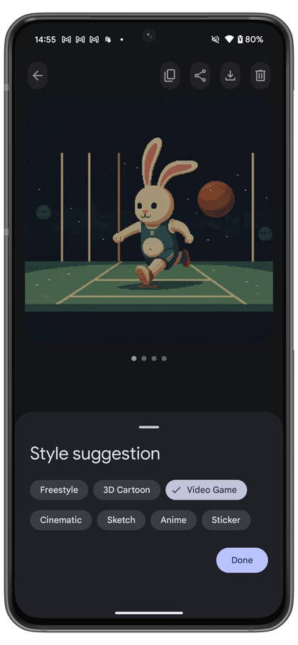capture d’écran de l’application Google Pixel 9 Pro Pixel Studio