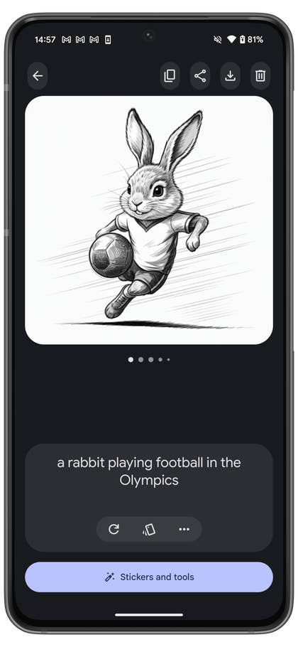 capture d’écran de l’application Google Pixel 9 Pro Pixel Studio