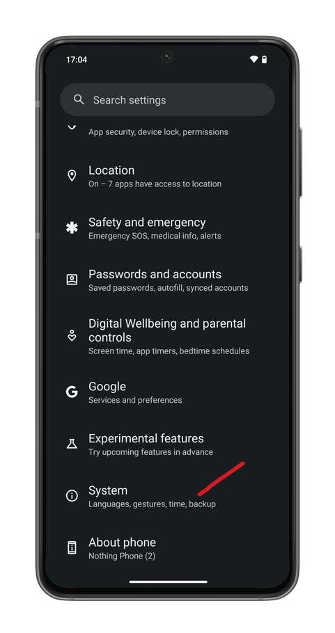 Capture du0027écran de Nothing OS 2.5 montrant comment utiliser le mode à une main