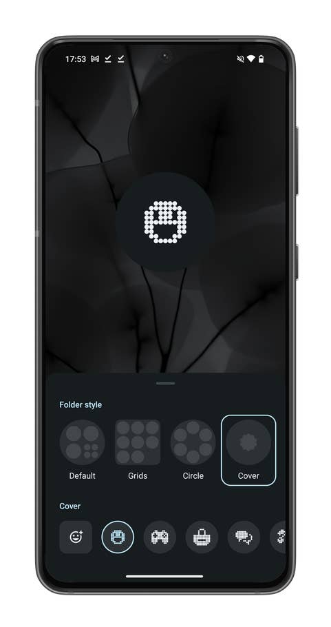 Capture du0027écran de Nothing OS 2.5 montrant comment modifier les dossiers du0027applications sur votre écran du0027accueil