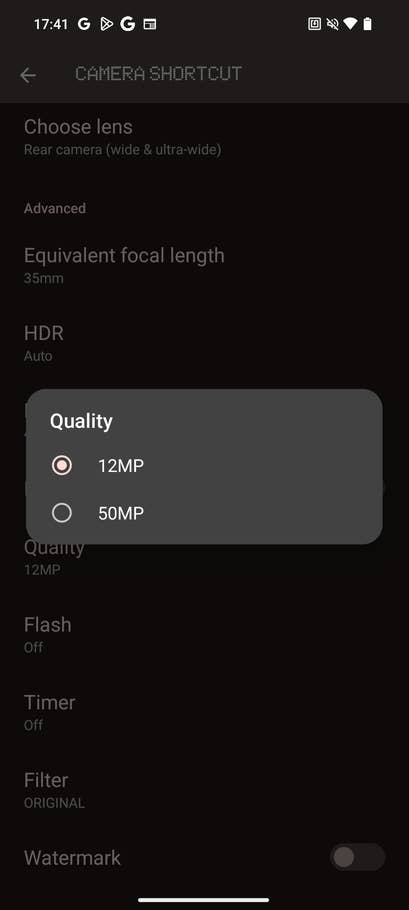 Capture du0027écran de Nothing OS 2.5 montrant comment sauvegarder vos réglages dans lu0027application photo
