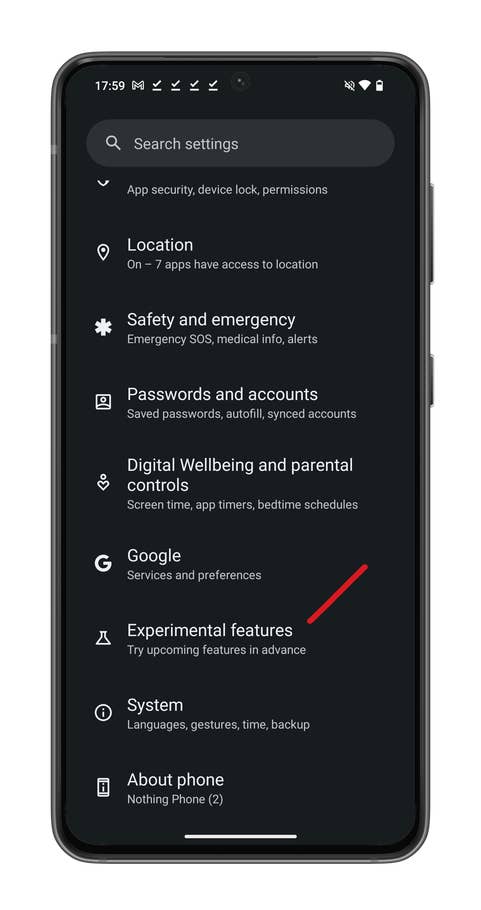 Capture du0027écran de Nothing OS 2.5