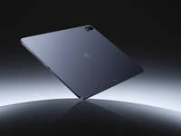 Tablette OnePlus Pad 3 flottant sur un fond sombre.