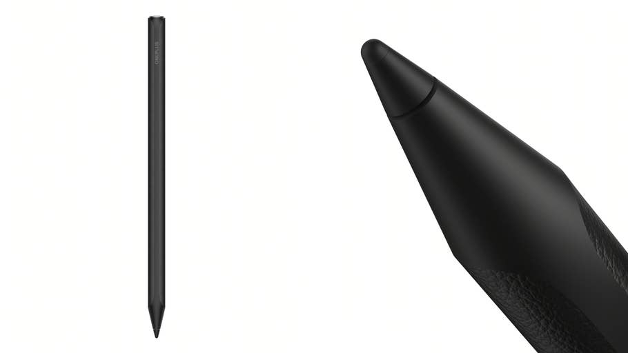 Stylo noir pour OnePlus Pad avec une pointe fine.