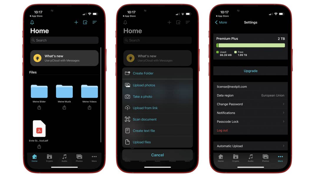 pcloud apps captures d ecran