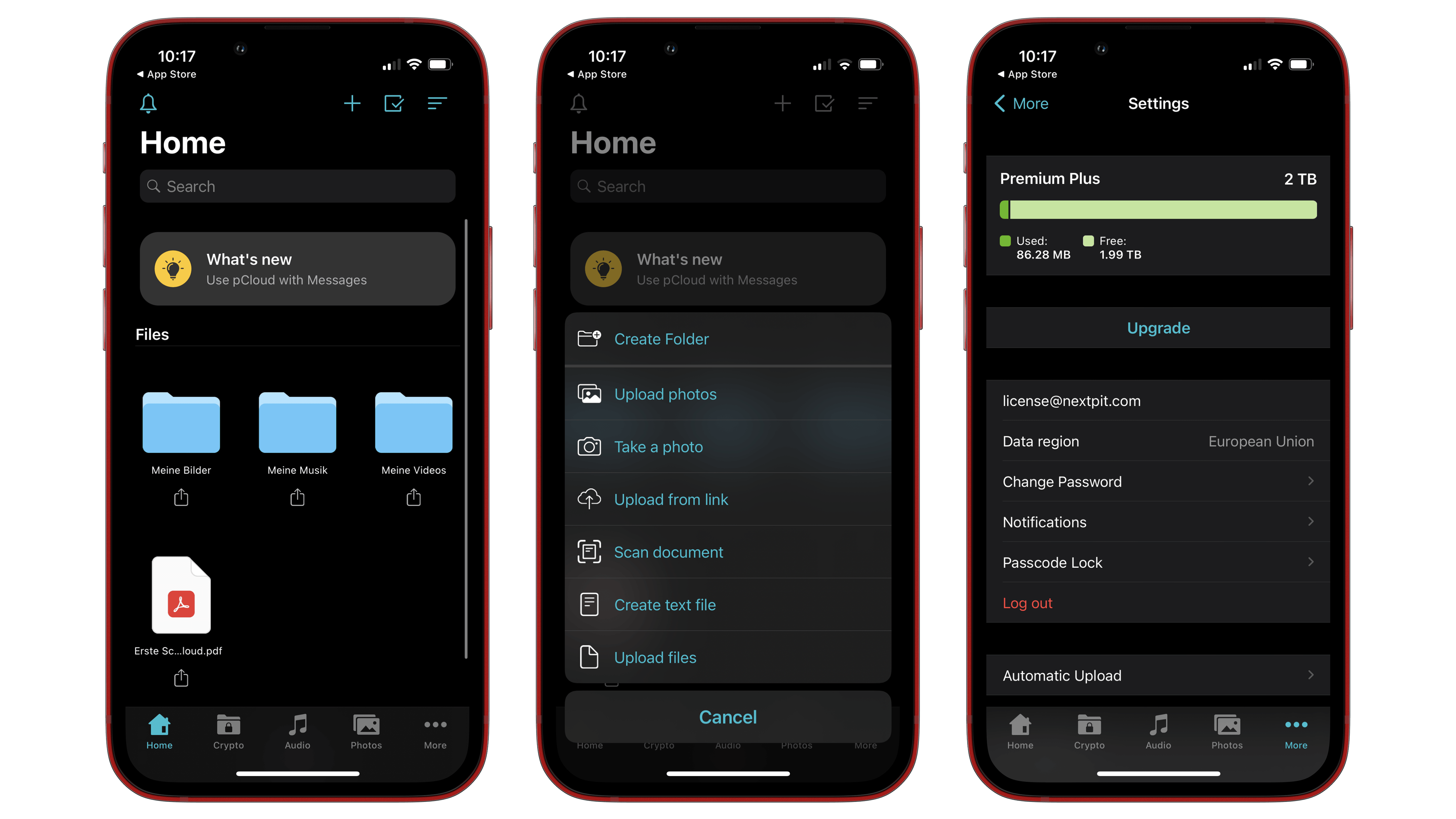 pcloud apps captures d ecran