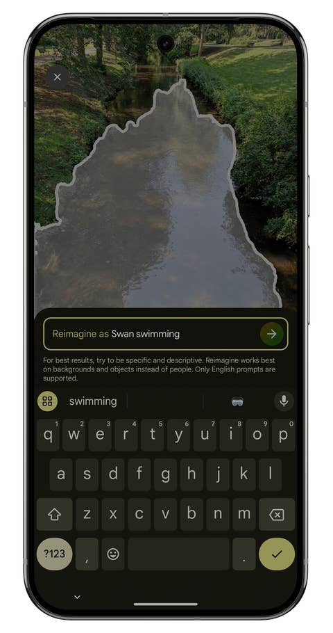 Capture du0027écran de la fonctionnalité Magic Editor du Google Pixel 9 Pro XL.