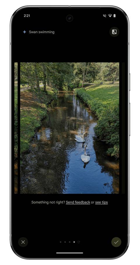 Capture du0027écran de la fonctionnalité Magic Editor du Google Pixel 9 Pro XL.