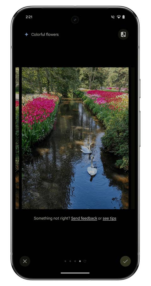 Capture du0027écran de la fonctionnalité Magic Editor du Google Pixel 9 Pro XL.