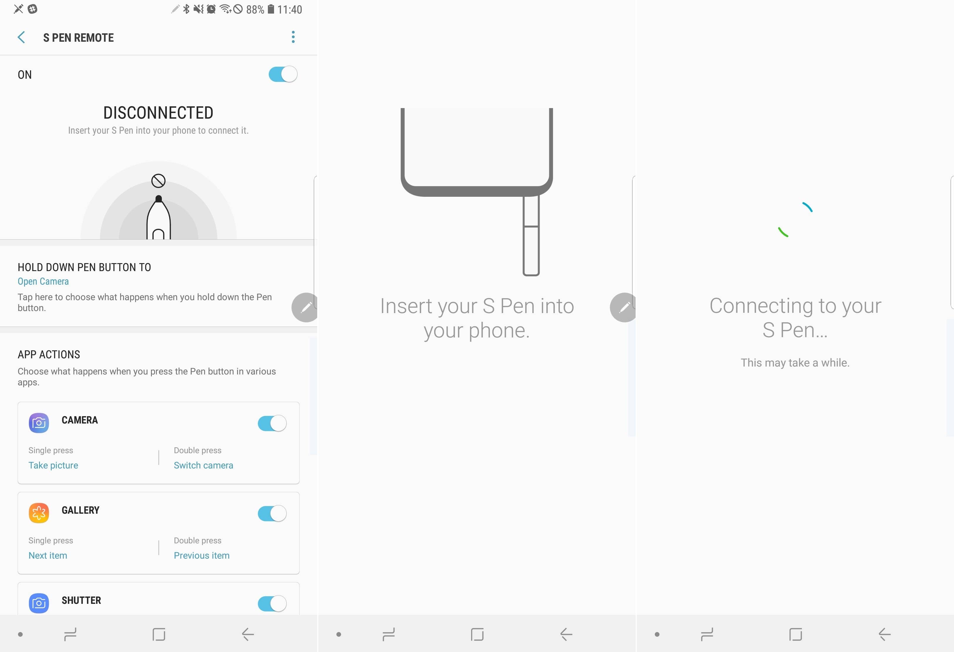 s pen reconnection note9