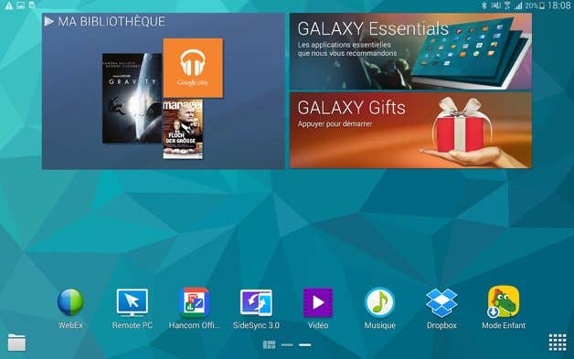 Touchwiz, Samsung Galaxy Tab S 10.5