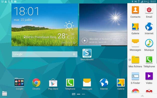 Touchwiz, Samsung Galaxy Tab S 10.5