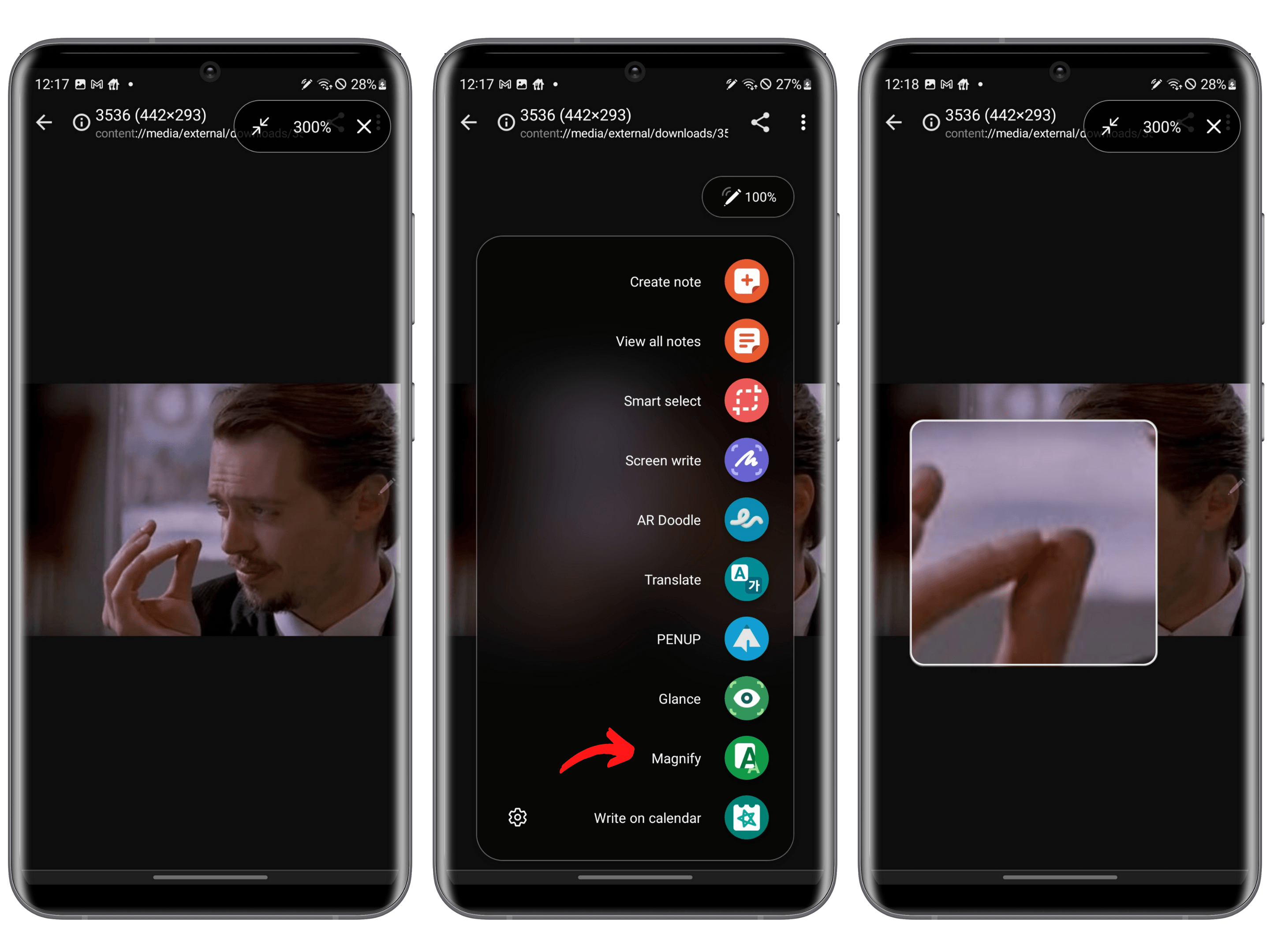Zoomer avec le S Pen de Samsung