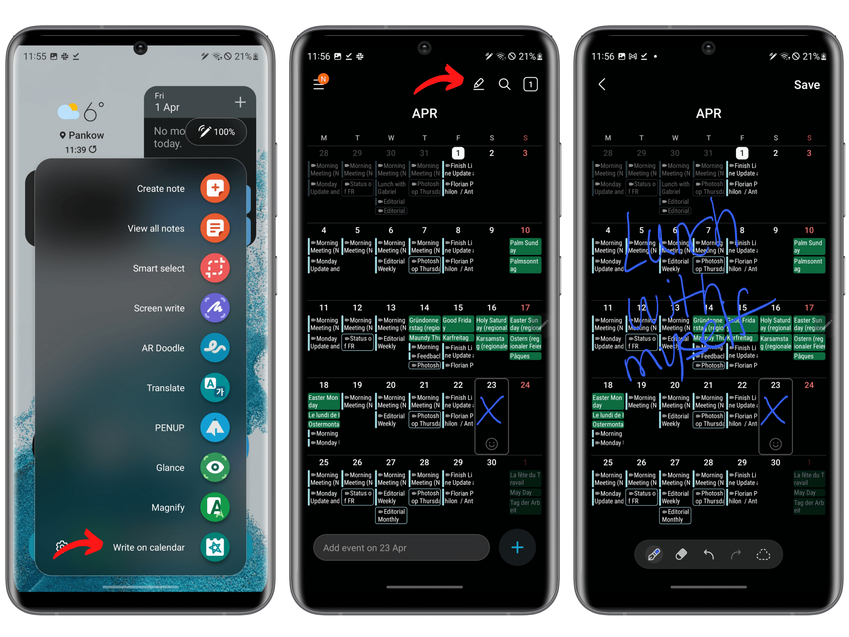 Editer votre calendrier avec le S Pen de Samsung