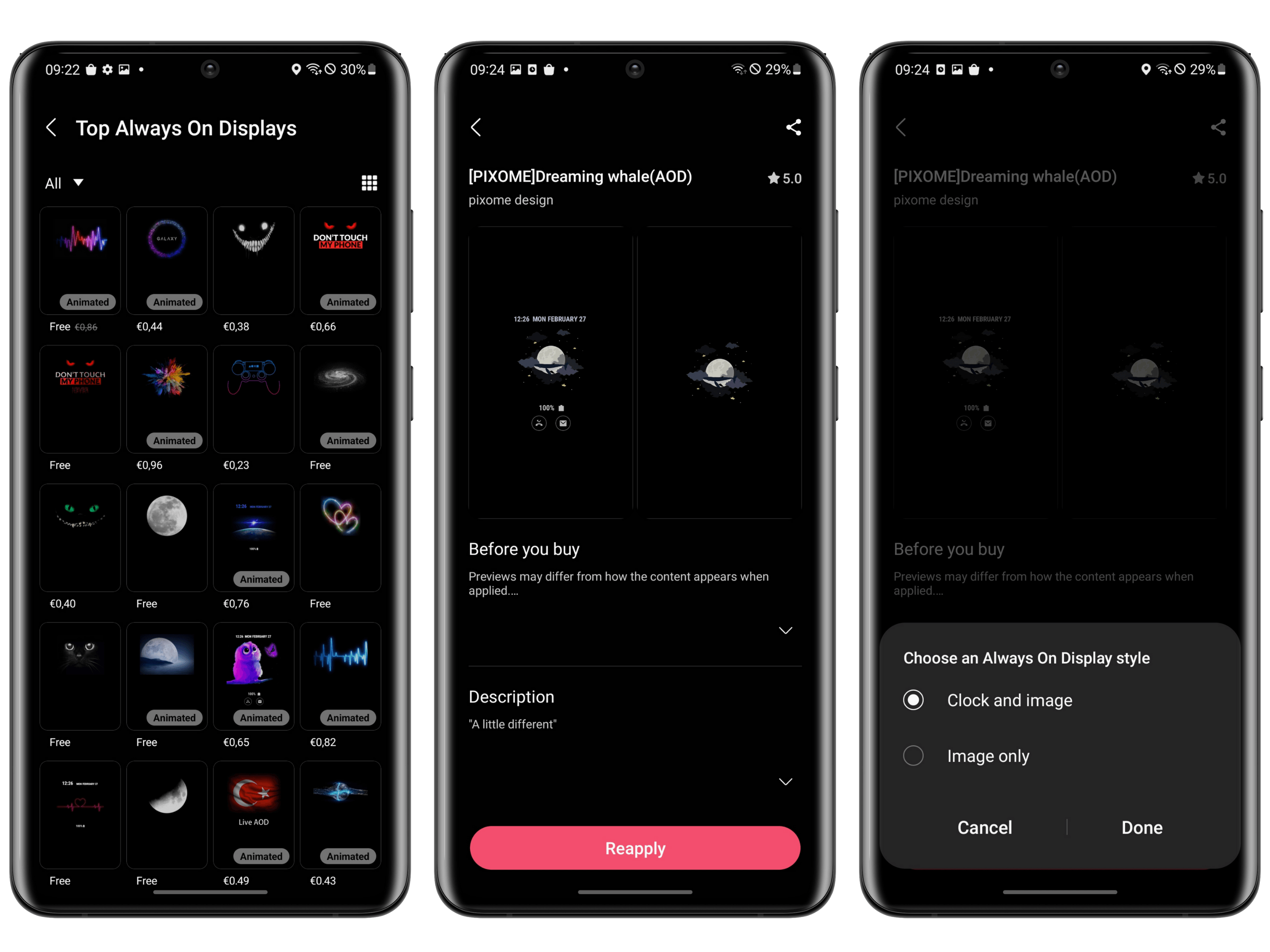 samsung oneui aod theme galaxy store