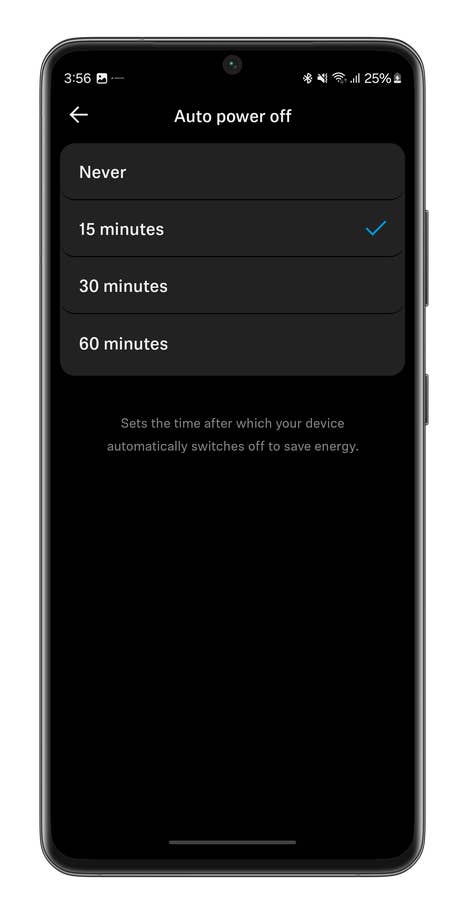 Capture du0027écran de lu0027application Smart Control du casque sans fil Sennheiser Accentum Plus Wireless