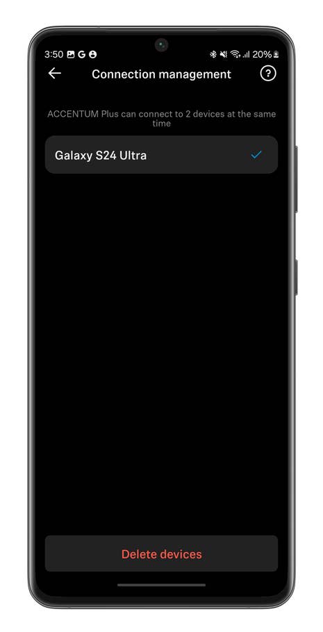 Capture du0027écran de lu0027application Smart Control du casque sans fil Sennheiser Accentum Plus Wireless