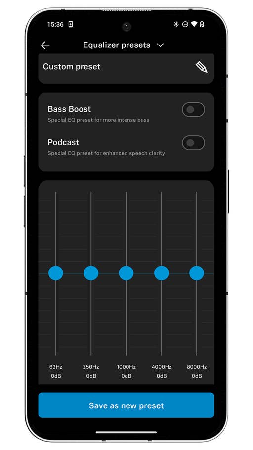 Capture du0027écran de lu0027application Smart Control des écouteurs Sennheiser Momentum True Wireless 4