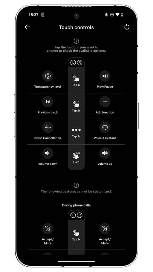 Capture du0027écran de lu0027application Smart Control des écouteurs Sennheiser Momentum True Wireless 4