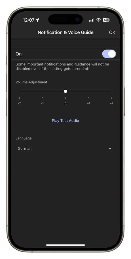 Paramètres du WH-1000XM6 de Sony, montrant les options de notification et du0027indication par la voix.